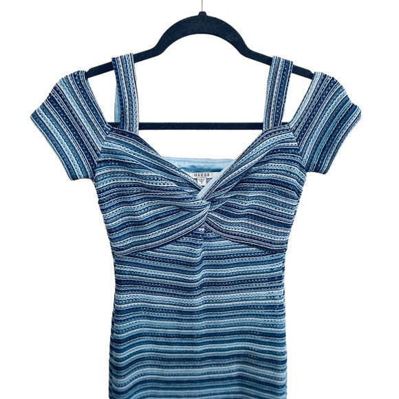 2/40$✨Guess Lulu Blue Stripe Crochet Dress - Picture 3 of 11